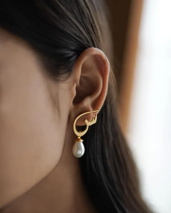 Calligraphed Initial Earrings - Image 6