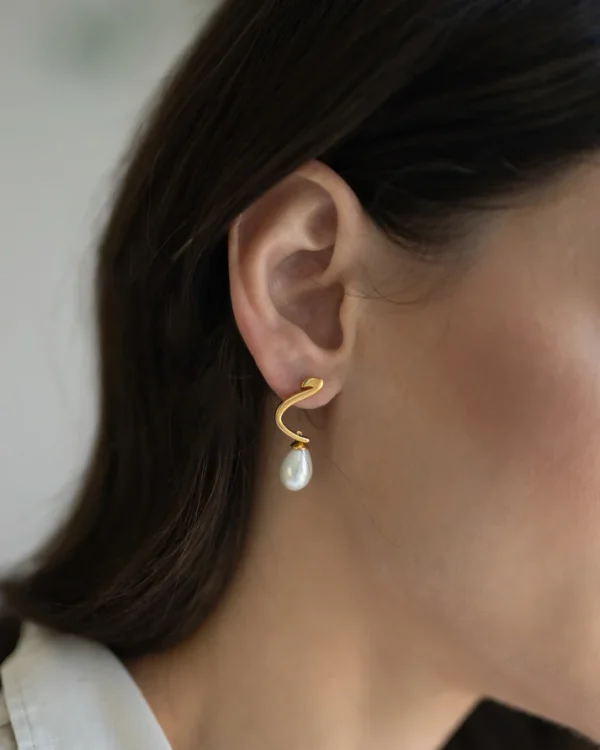 Calligraphed Initial Earrings - Image 3