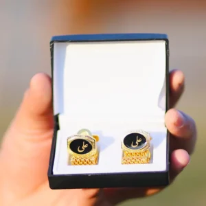 Gem Cufflink - Name Engraving Studs