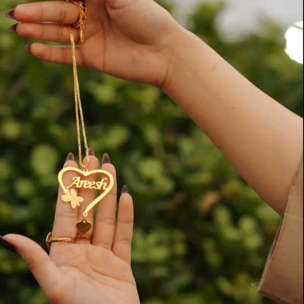 Personalized Heart Name Necklace - Image 3