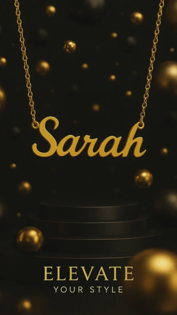 Gold Plated Name Necklace - Image 3